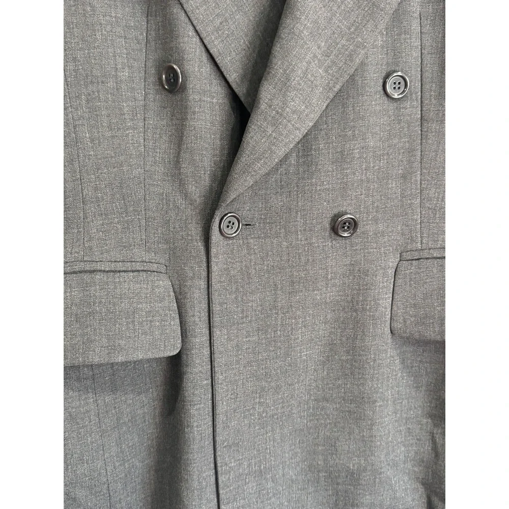 Rare 90s ESCADA by Margaretha Ley Grey Virgin Wool Blazer Made in Germany Sz 36
